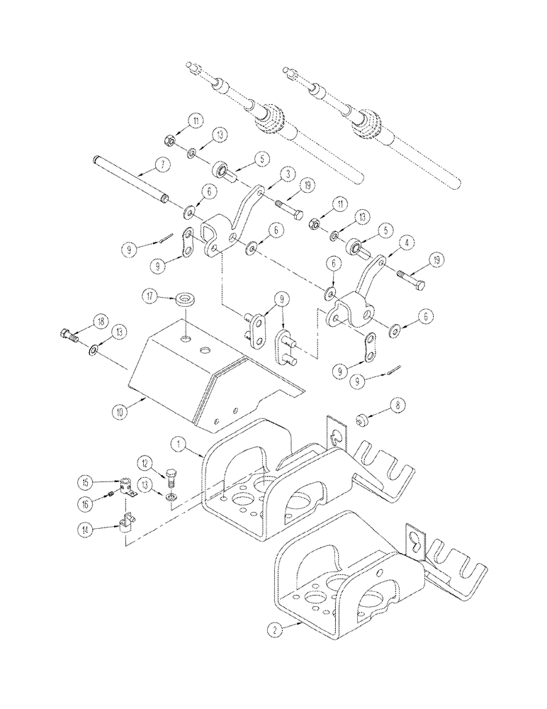 Схема запчастей Case IH STX325 - (08-19) - LINKAGE HYDRAULIC REMOTE CONTROL (08) - HYDRAULICS