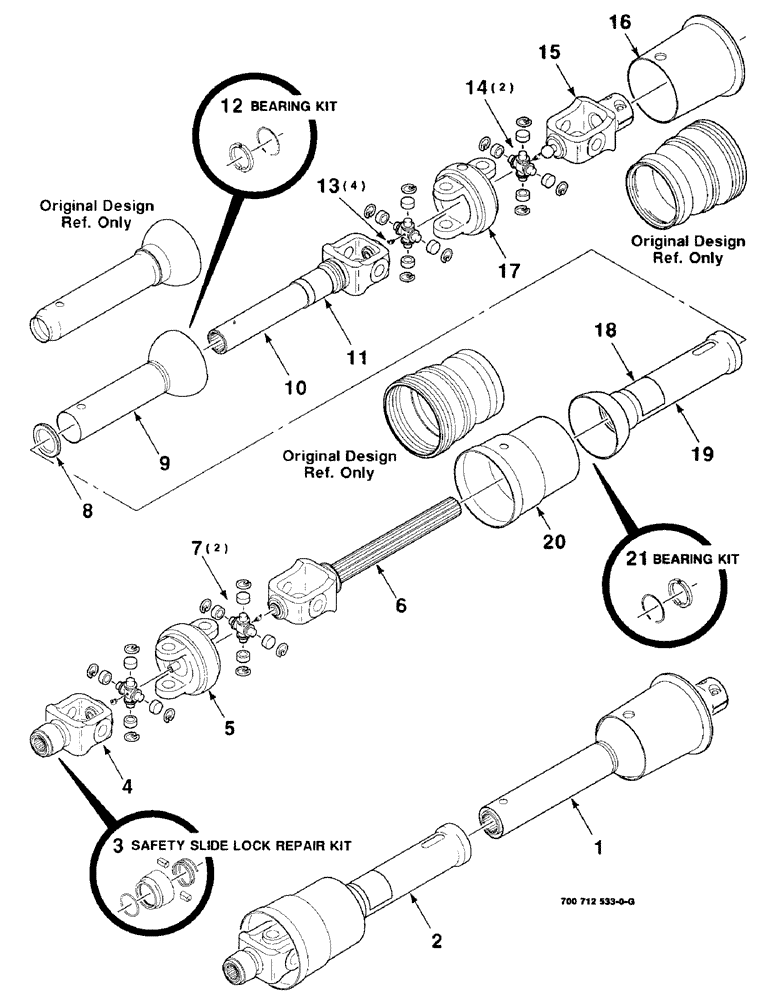 Схема запчастей Case IH 8309 - (2-06) - DRIVELINE ASSEMBLY, WEASLER - 1000 RPM (31) - IMPLEMENT POWER TAKE OFF