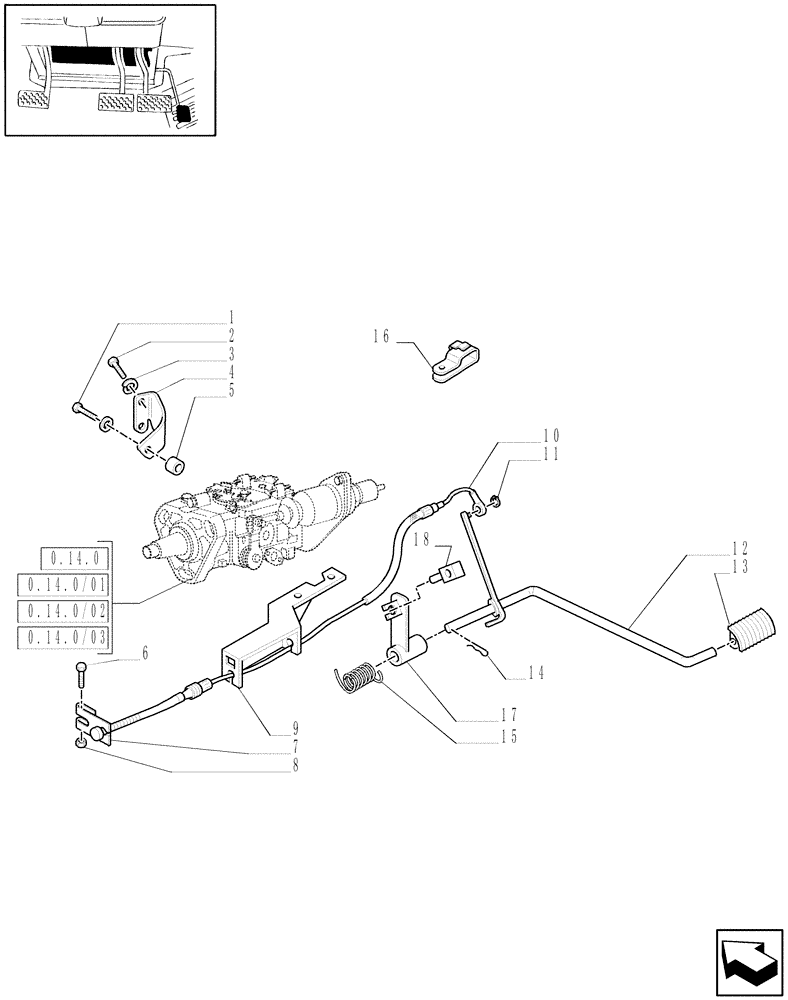 Схема запчастей Case IH JX95 - (1.92.10[02]) - THROTTLE CONTROL LINKAGE (10) - OPERATORS PLATFORM/CAB