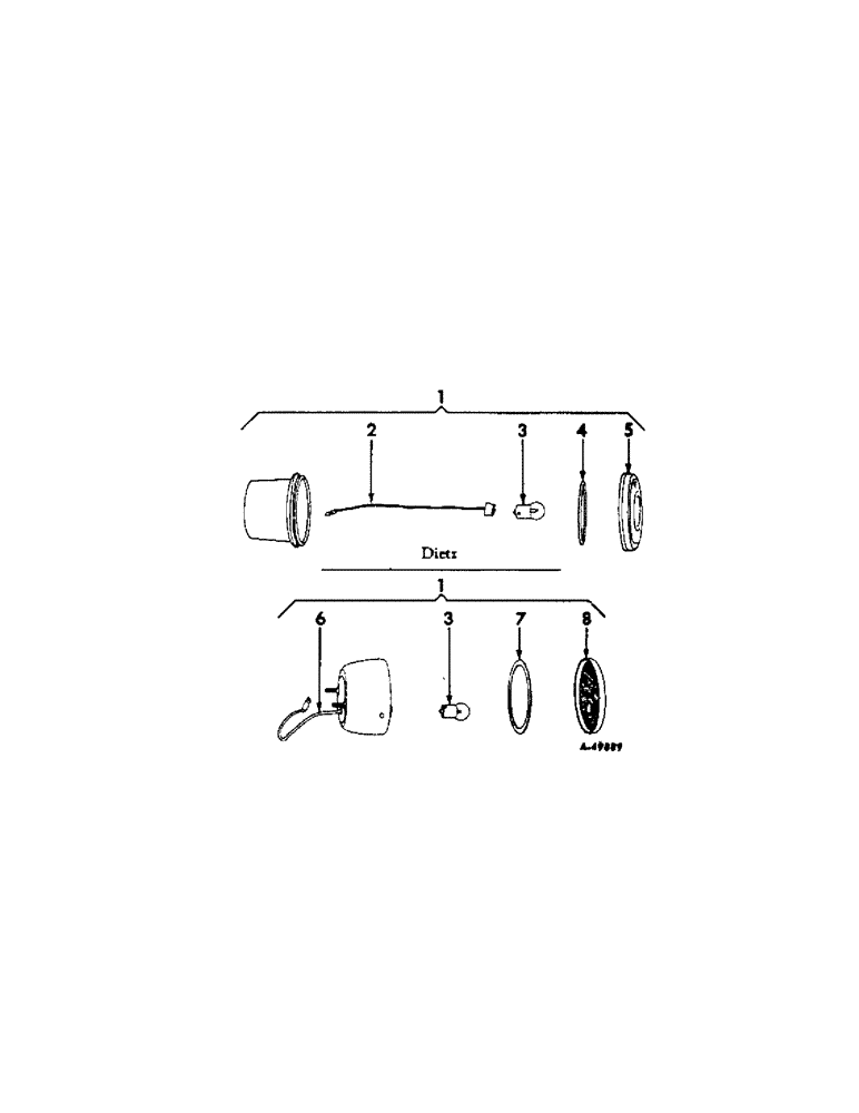 Схема запчастей Case IH 340 - (082) - ELECTRICAL SYSTEM, TAIL LIGHT, INTERNATIONAL 340 SERIES (06) - ELECTRICAL SYSTEMS