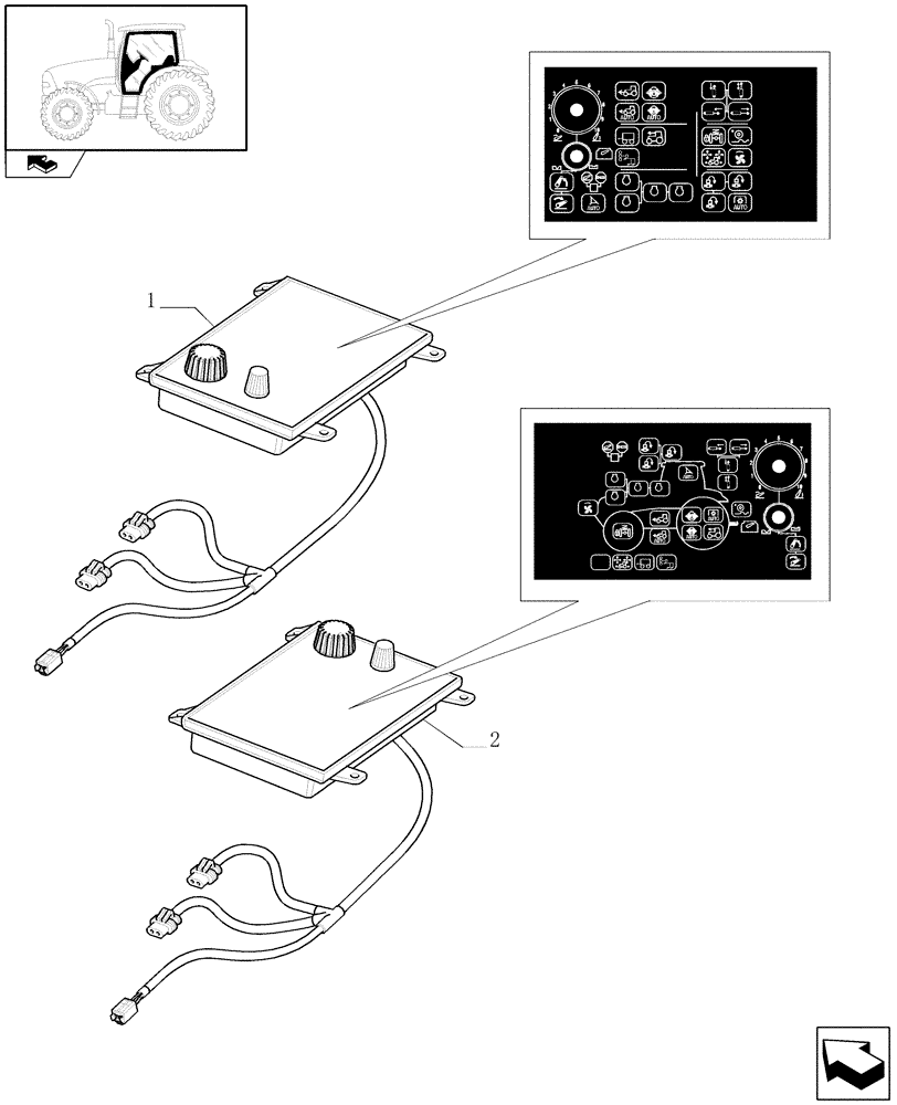 Схема запчастей Case IH PUMA 180 - (1.75.1/05) - (VAR.484) RIGHT LIFT ROD AND TOP LINK HYDRAULIC ADJUST W/ELECTRONIC CONTROL - ELECTRONIC CONTROLS (06) - ELECTRICAL SYSTEMS