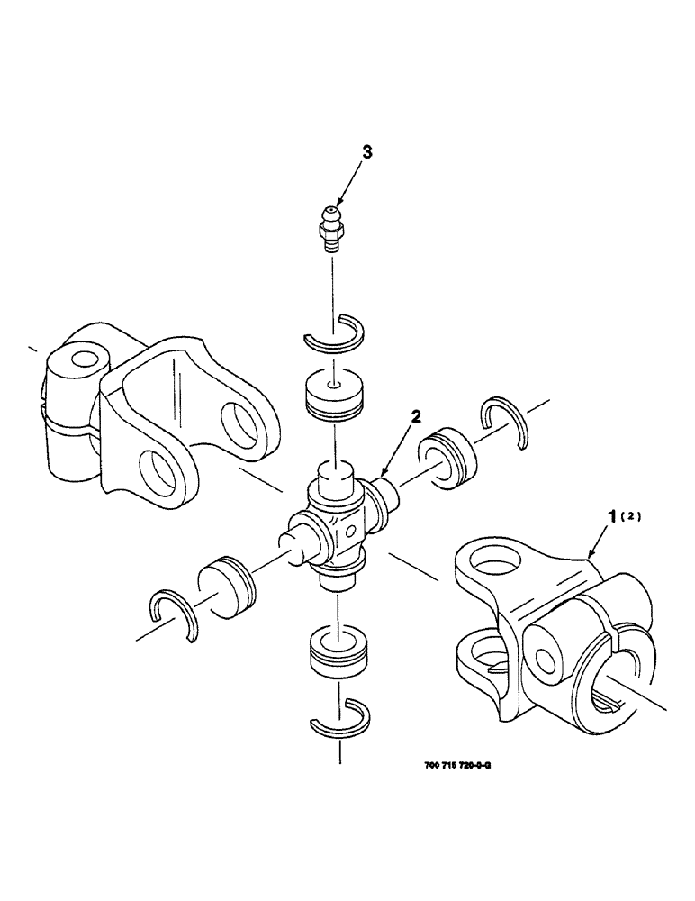 Схема запчастей Case IH 625 - (2-38) - U-JOINT ASSEMBLY (58) - ATTACHMENTS/HEADERS