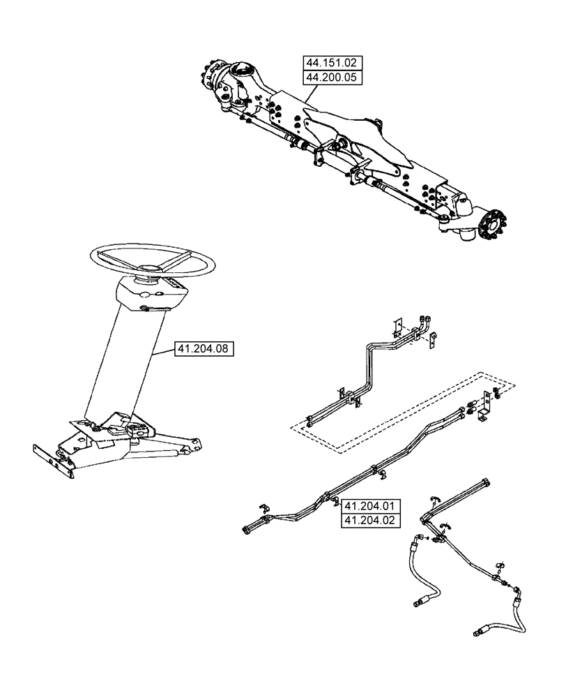 Схема запчастей Case IH 2588 - (00.000.41) - PICTORIAL INDEX - STEERING (00) - GENERAL & PICTORIAL INDEX