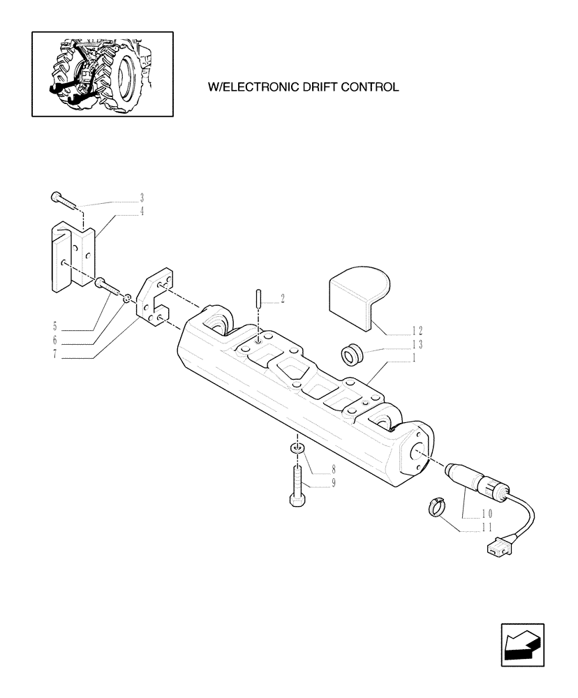 Схема запчастей Case IH MXU110 - (1.89.6/02[01]) - (VAR.903) IMPLEMENT LINKAGE DEVICE WITH TELESCOPIC ARMS - ARM SUPPORT (09) - IMPLEMENT LIFT