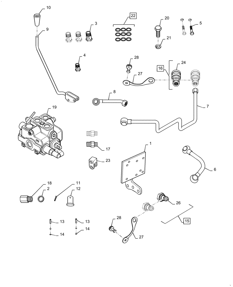 Схема запчастей Case IH FARMALL 65A - (37.204.01) - REMOTE VALVE - SINGLE ACTING - 87704554 (37) - HITCHES, DRAWBARS & IMPLEMENT COUPLINGS