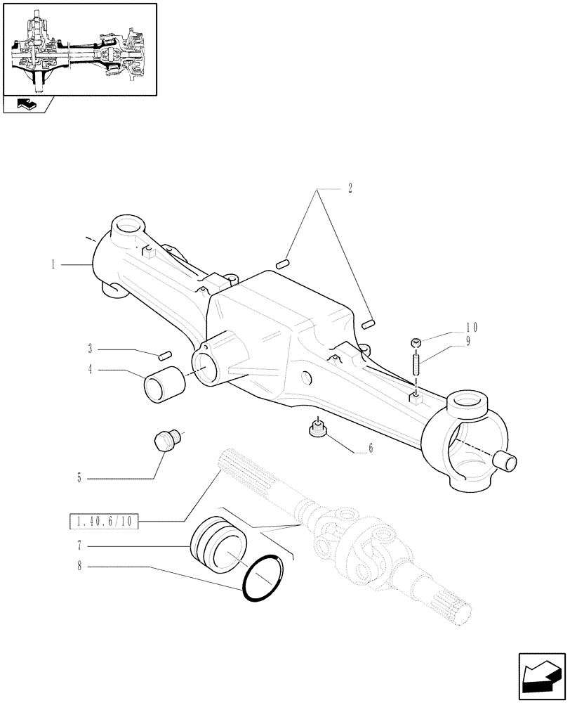 Схема запчастей Case IH PUMA 115 - (1.40. 6/01) - 4WD (CL.3) FRONT AXLE WITH LIMITED SLIP DIFF. L/ST. SENSOR W/BRAKES - BOX (VAR.330425) (04) - FRONT AXLE & STEERING