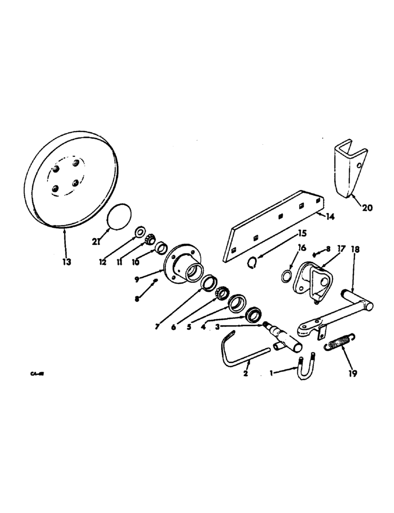 Схема запчастей Case IH 140 - (AN-08) - REAR FURROW WHEEL, SPRING LOADED 