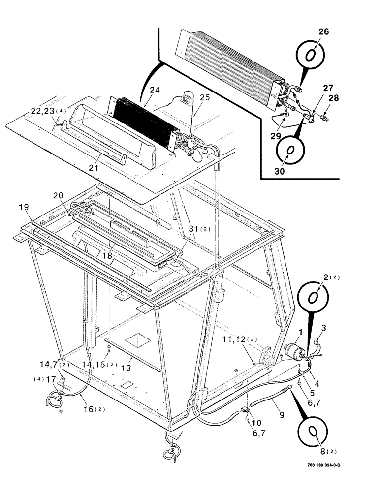 Схема запчастей Case IH 8850 - (07-06) - AIR CONDITIONER EVAPORATOR AND DRYER ASSEMBLY (09) - CHASSIS