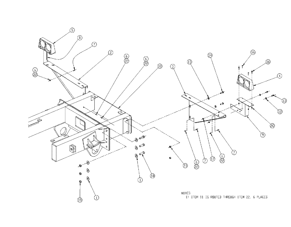 Схема запчастей Case IH 438 - (10-001) - EXTENSION GROUP, 4-MID Extensions & Mount Group