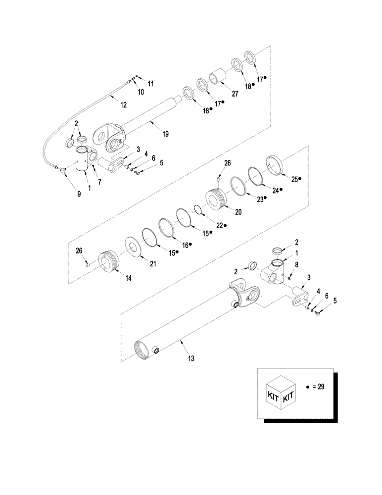 Схема запчастей Case IH STEIGER 535 - (05-06[01]) - CYLINDER ASSEMBLY - ARTICULATION, ASN Z8F111831 (05) - STEERING