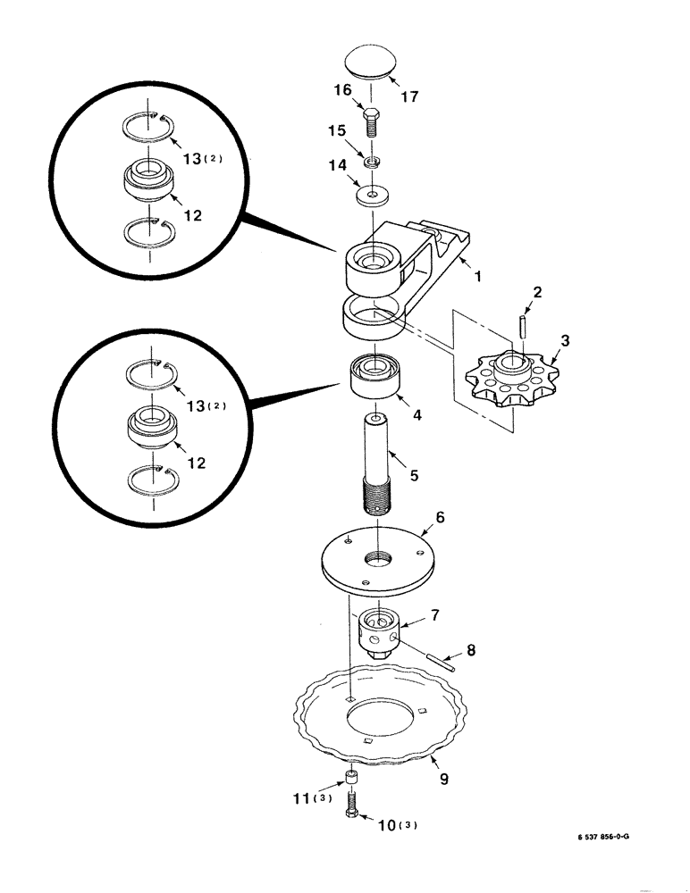 Схема запчастей Case IH 8750 - (3-06) - SPINDLE ASSEMBLY, OUTER, LEFT (58) - ATTACHMENTS/HEADERS