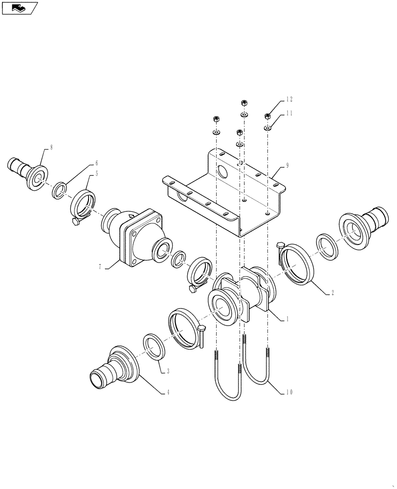 Схема запчастей Case IH 4420 - (09-075) - PSI RELIEF PLUMBING Liquid Plumbing