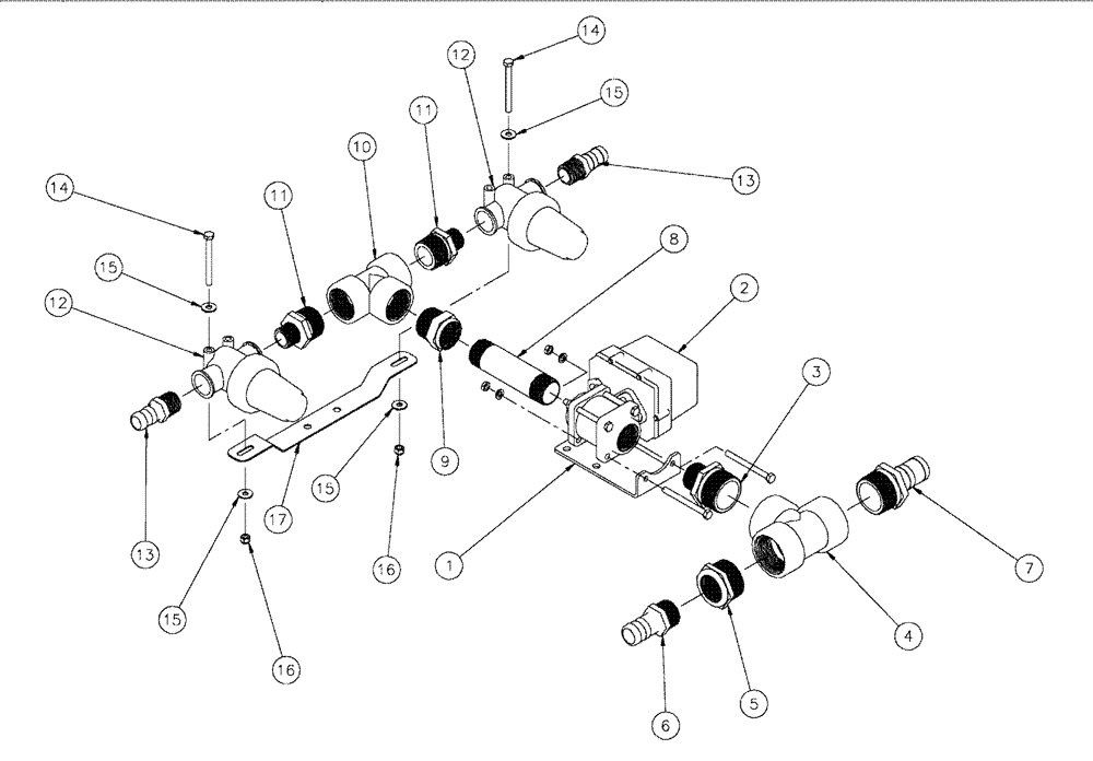 Схема запчастей Case IH SPX3200 - (09-018) - VALVE PLUMBING GROUP, 5 SECT INNER Liquid Plumbing