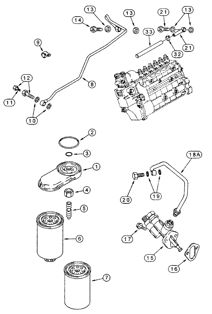 Схема запчастей Case IH SPX4260 - (03-027) - FUEL FILTER AND TRANSFER PUMP (01) - ENGINE