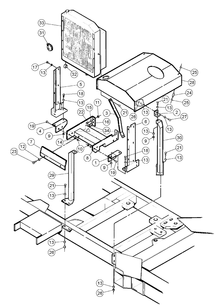 Схема запчастей Case IH PATRIOT XL - (03-004) - RADIATOR (01) - ENGINE