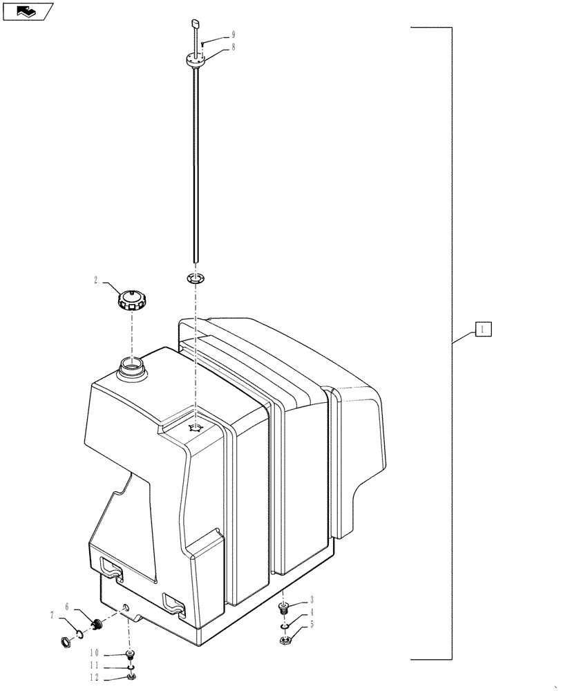 Схема запчастей Case IH 4430 - (10.216.02) - FUEL TANK ASSEMBLY (10) - ENGINE