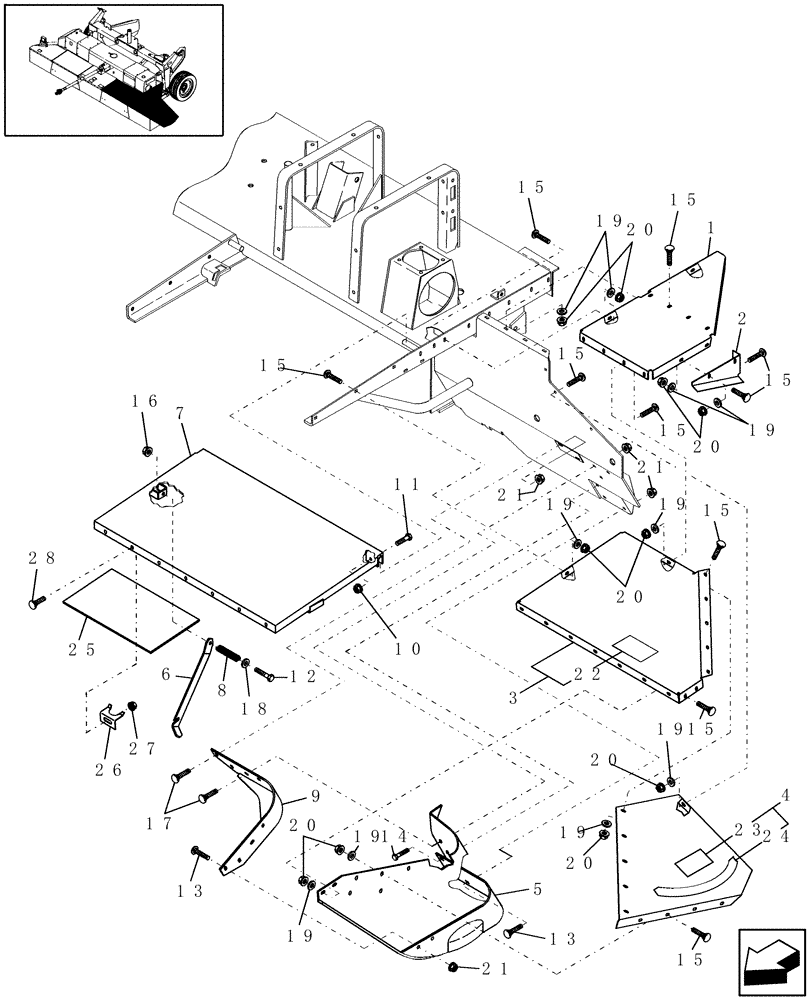 Схема запчастей Case IH DCX161 - (08.01) - SHIELDING, LEFT SIDE (08) - SHEET METAL