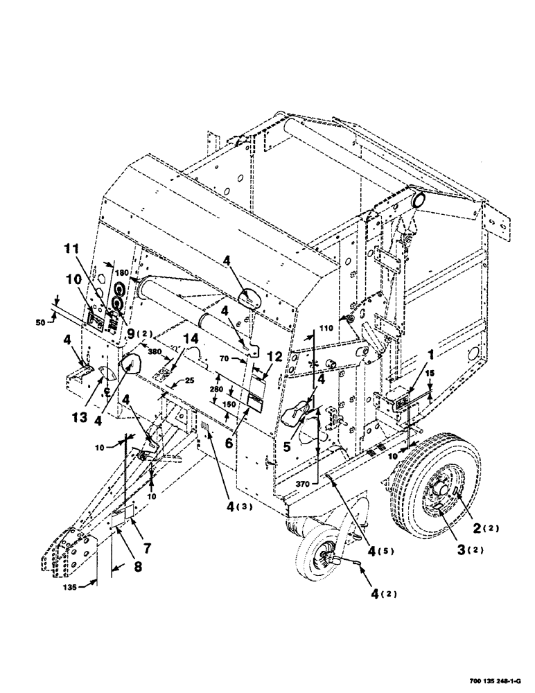 Схема запчастей Case IH RS551 - (9-04) - DECAL AND LOCATION DIAGRAM, OPERATIONAL Decals & Attachments