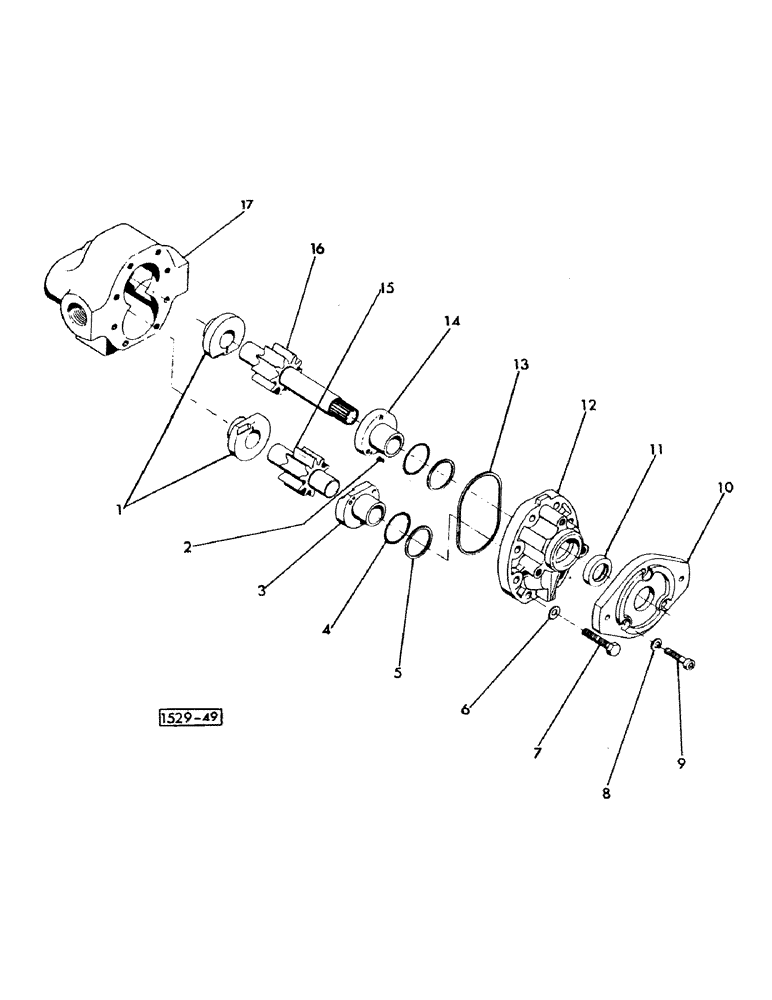 Схема запчастей Case IH 1529 - (042) - HYDRAULIC PUMP 3755879 