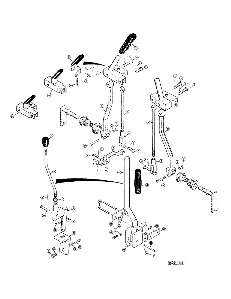 Схема запчастей Case IH 1529 - (081A) - CONTROL LEVERS, STARTING FROM NO. 3755971 