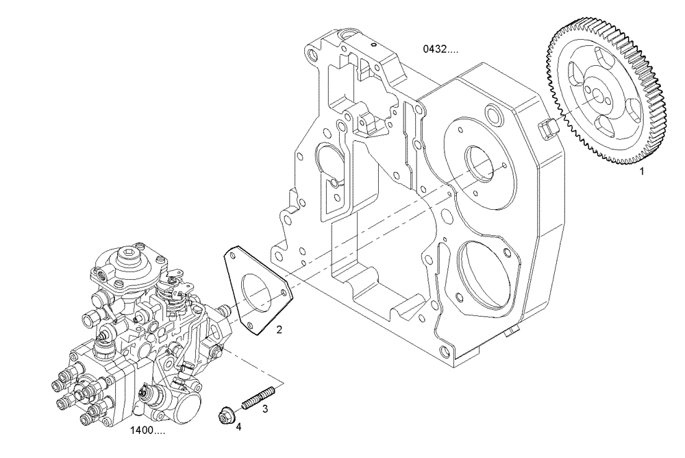 Схема запчастей Case IH F4BE0454G D600 - (1422.004) - INJECTION PUMP DRIVE 