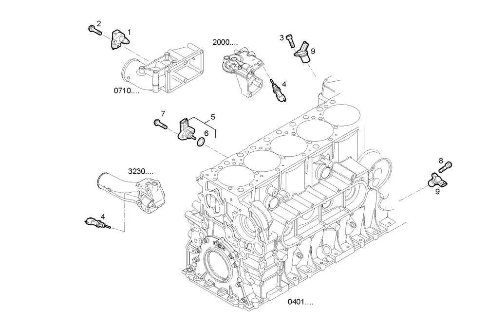 Схема запчастей Case IH F3AE0684N E907 - (1710.027) - SENSORS 