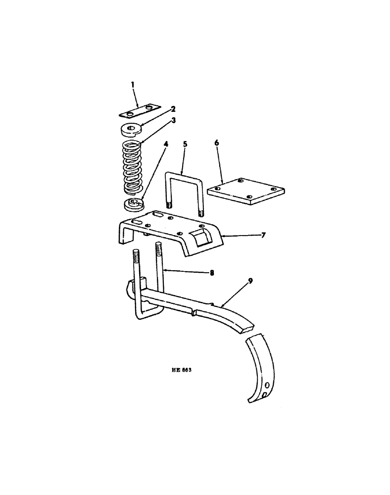 Схема запчастей Case IH 55 - (13-06) - CUSHION CLAMP & SHANK 