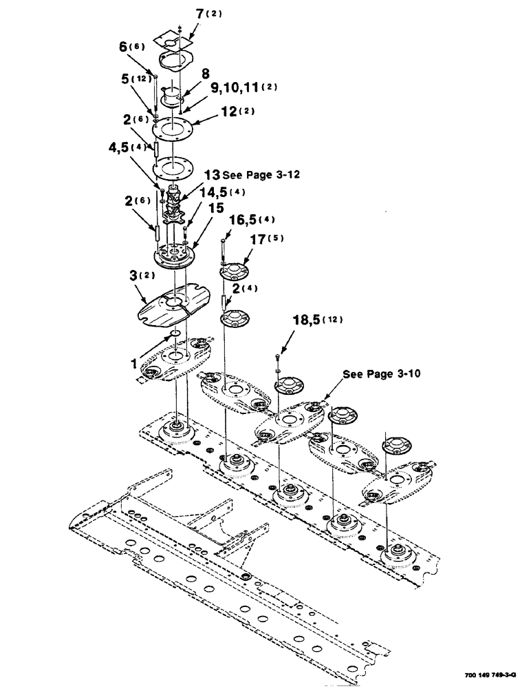 Схема запчастей Case IH DC515 - (3-08) - CUTTER DISC ASSEMBLY, RIGHT (09) - CHASSIS