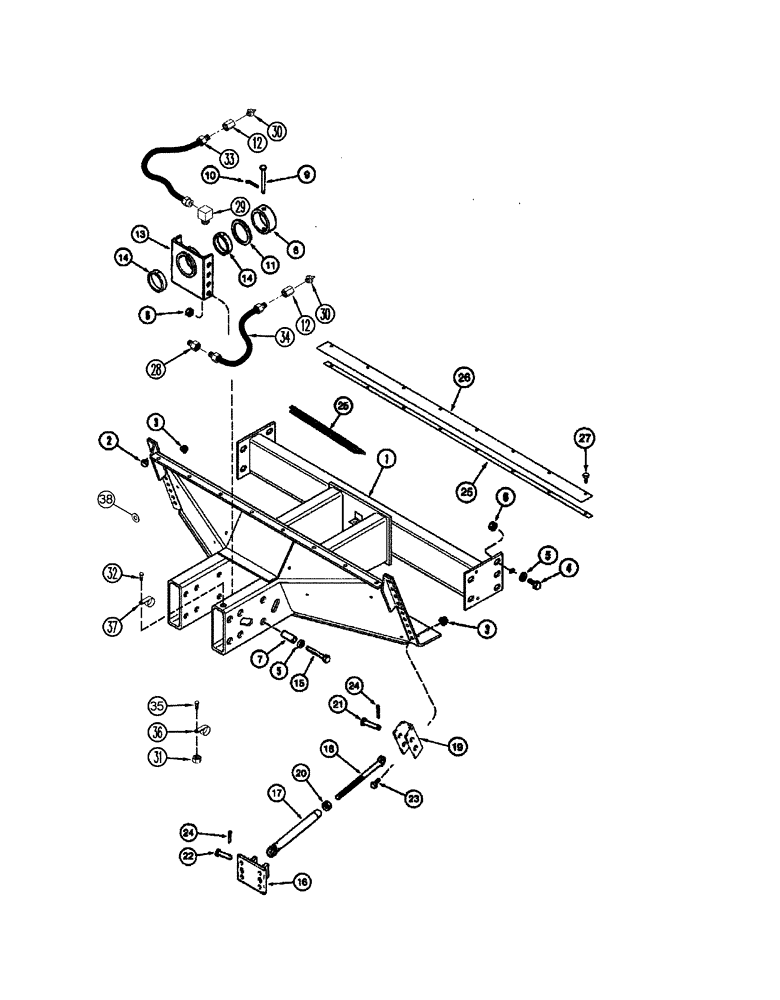 Схема запчастей Case IH 2388 - (05-11) - AXLE, STEERING SUPPORT - POWER GUIDE AXLE (11) - TRACKS/STEERING