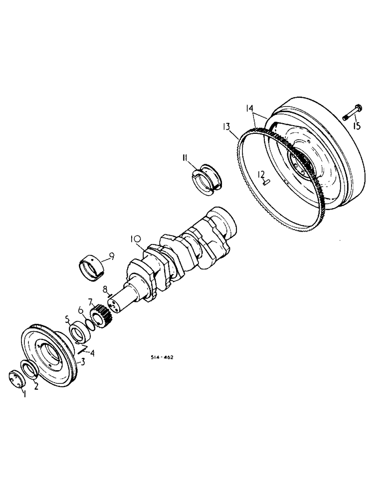 Схема запчастей Case IH 484 - (12-28) - POWER, CRANKSHAFT, FLYWHEEL AND BEARINGS Power