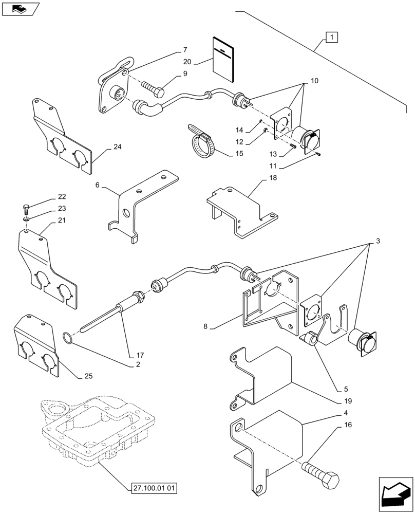 Схема запчастей Case IH PUMA 130 - (88.010.01) - DIA KIT, (110V) ENGINE BLOCK AND TRANSMISSION OIL HEATERS (88) - ACCESSORIES