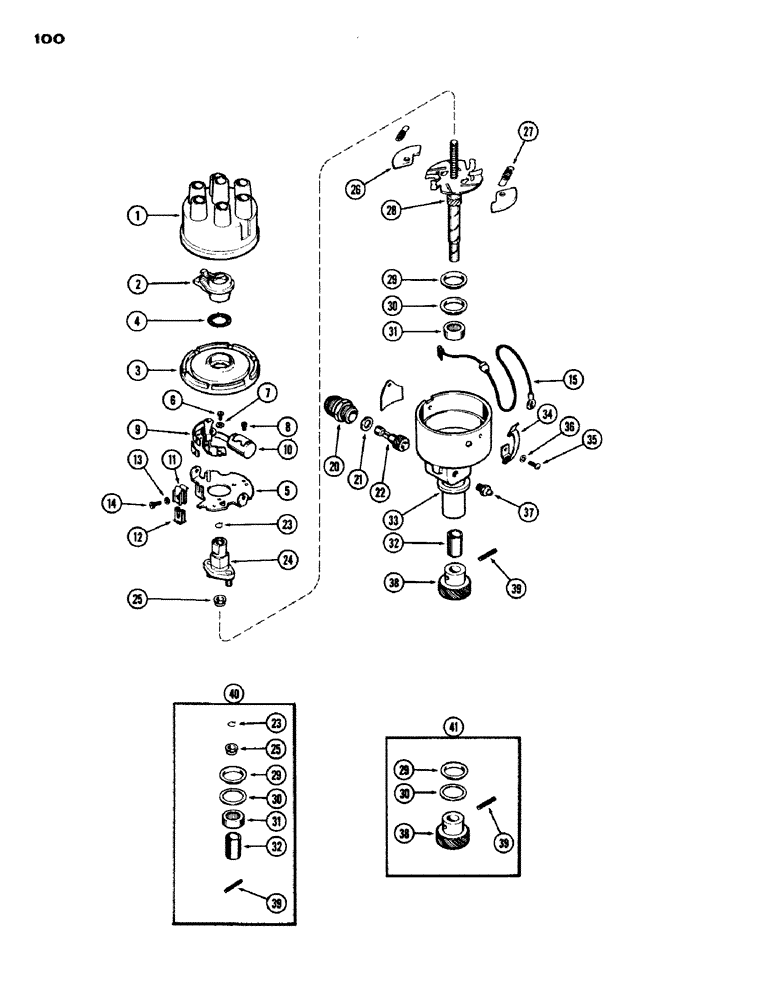 Схема запчастей Case IH 970 - (100) - DISTRIBUTOR, (377B) SPARK IGNITION ENGINE (04) - ELECTRICAL SYSTEMS