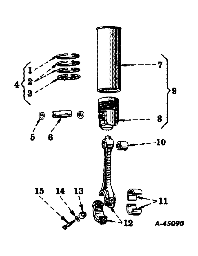 Схема запчастей Case IH 450-SERIES - (026) - CARBURETED ENGINE, CONNECTING RODS AND SLEEVE SETS, FOR C-281 ENGINES (01) - ENGINE