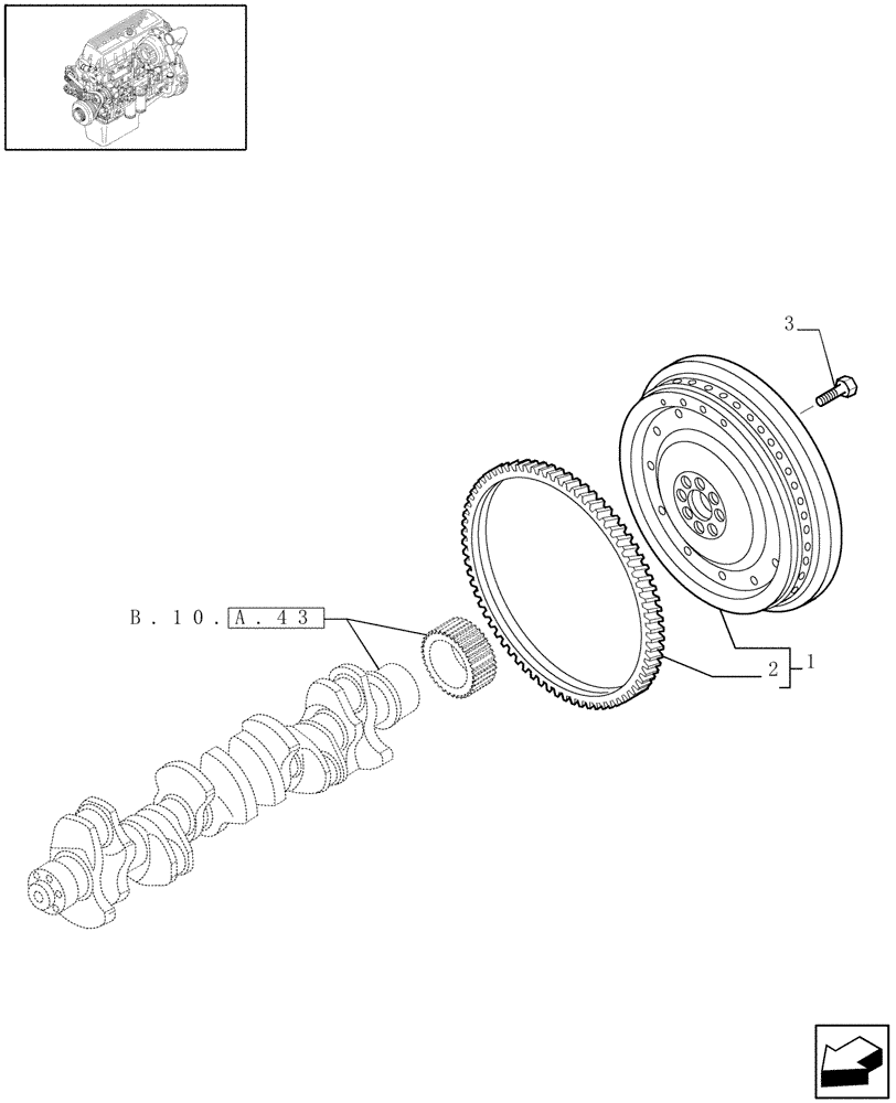 Схема запчастей Case IH AFX8010 - (B.10.A.50[2]) - FLYWHEEL (500386692) B - Power Production