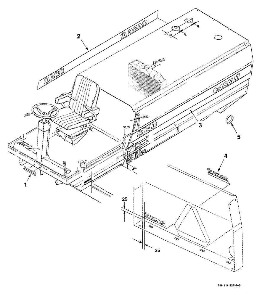 Схема запчастей Case IH 8840 - (09-008) - DECALS AND LOCATION DIAGRAM (S.N. CFH0086527 AND LATER) (90) - PLATFORM, CAB, BODYWORK AND DECALS