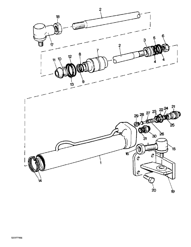 Схема запчастей Case IH 885 - (5-12) - HYDROSTATIC STEERING RAM (05) - STEERING