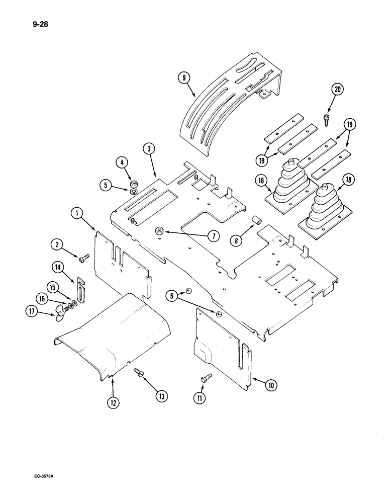 Схема запчастей Case IH 895 - (9-028) - SEAT DECK, TRACTOR WITHOUT CAB (09) - CHASSIS/ATTACHMENTS