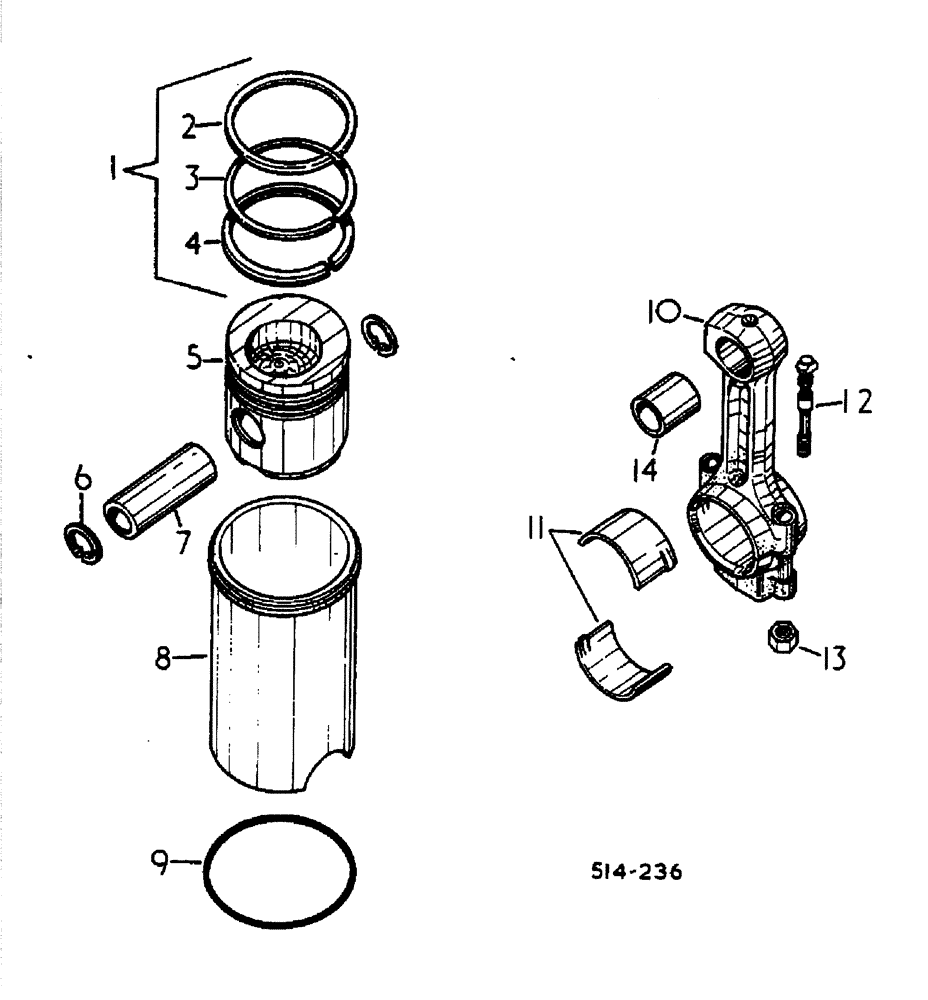 Схема запчастей Case IH 885 - (12-040) - CONNECTING ROD, PISTON AND SLEEVE Power