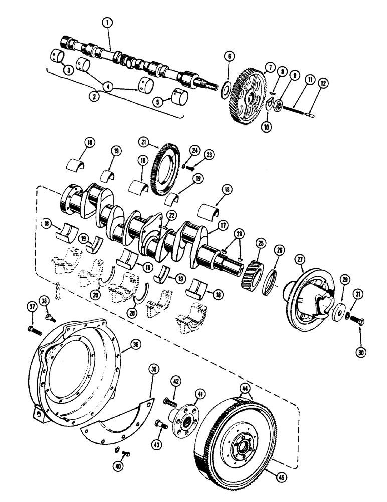 Схема запчастей Case IH 1060 - (384) - CAMSHAFT, (301) DIESEL ENGINE (10) - ENGINE