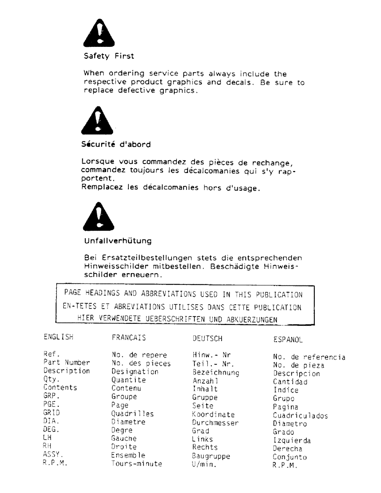 Схема запчастей Case IH D-155 - (0-A) - HEADINGS AND ABBREVIATIONS 