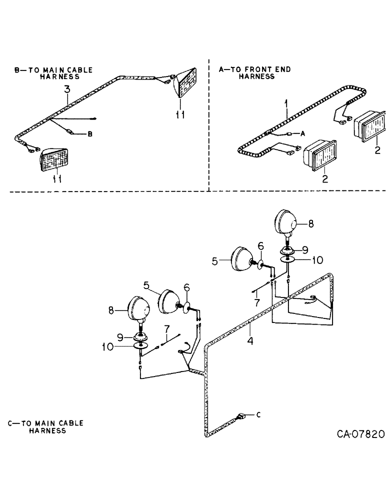 Схема запчастей Case IH 3688 - (08-09) - ELECTRICAL, TRACTOR FLOOD AND HEAD LIGHTS (06) - ELECTRICAL