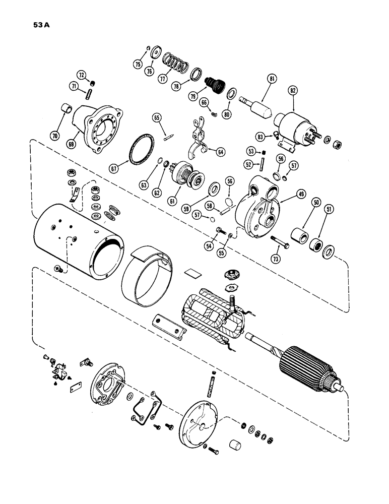 Схема запчастей Case IH 1170 - (053A) - A59217 STARTER, (451B) DIESEL ENGINE (04) - ELECTRICAL SYSTEMS