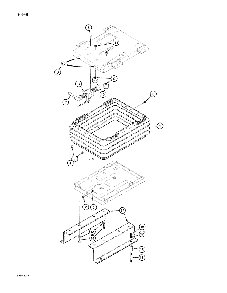 Схема запчастей Case IH 7150 - (9-099L) - DELUXE AIR SUSPENSION SEAT, BOOT AND MOUNTS (09) - CHASSIS/ATTACHMENTS