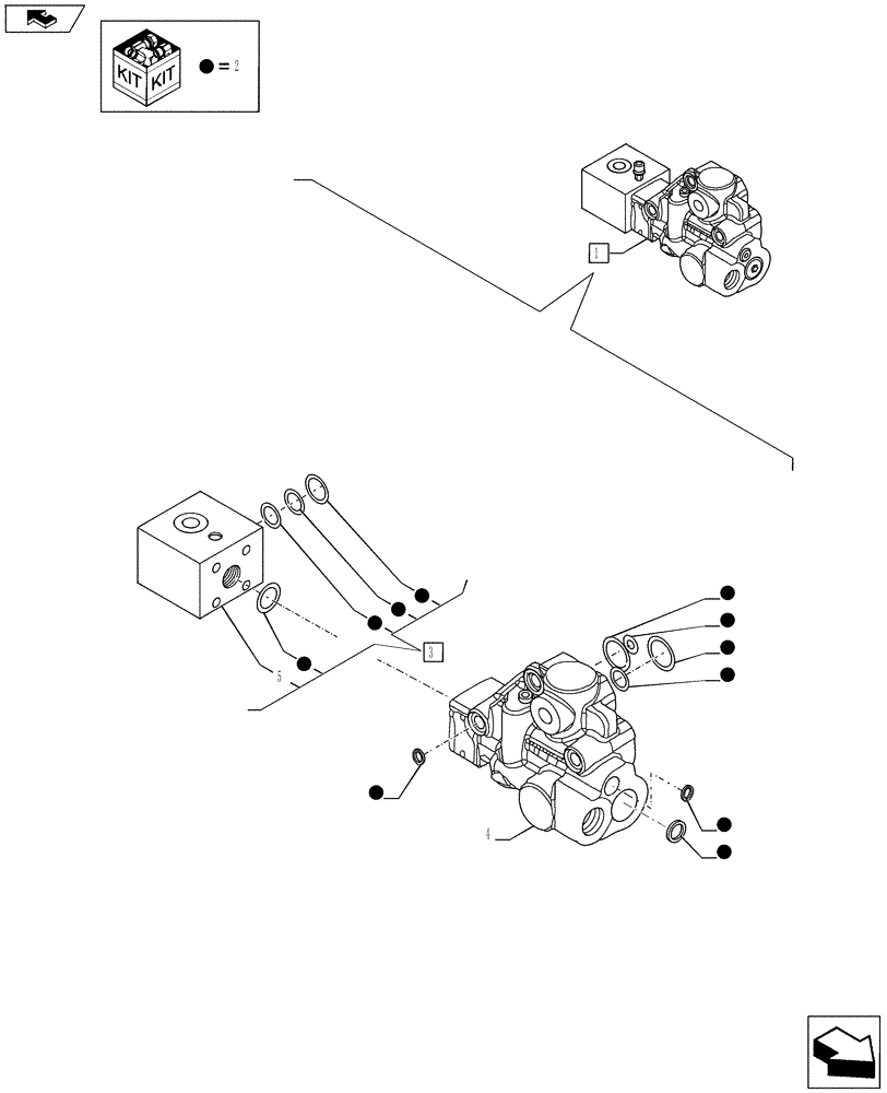 Схема запчастей Case IH PUMA 215 - (33.220.0202[03]) - TRAILER BRAKE VALVE (ITALY) - BREAKDOWN (VAR.743979 / 720418) (33) - BRAKES & CONTROLS