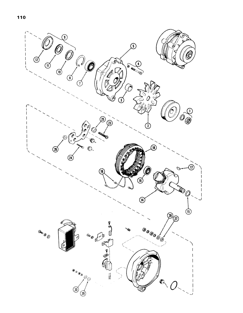 Схема запчастей Case IH 336BDT - (110) - ALTERNATOR AND REGULATOR, 12 VOLT-55 AMP., C 