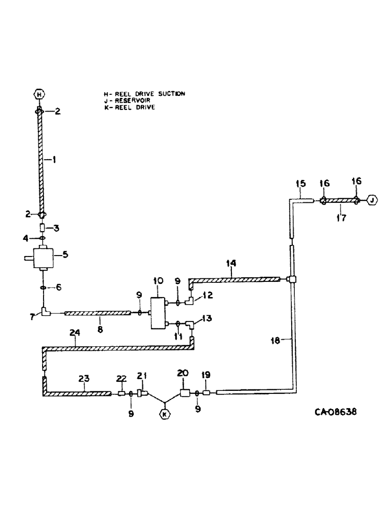 Схема запчастей Case IH 1440 - (10-18) - HYDRAULICS, REEL DRIVE DIAGRAM, SERIAL NO. 50001 AND ABOVE (07) - HYDRAULICS