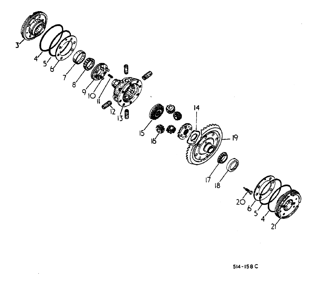 Схема запчастей Case IH 884 - (07-020) - DIFFERENTIAL AND CONNECTIONS (04) - Drive Train