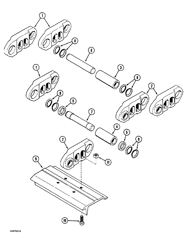 Схема запчастей Case IH 1660 - (6-86) - TRACK CHAIN, IF USED (03) - POWER TRAIN