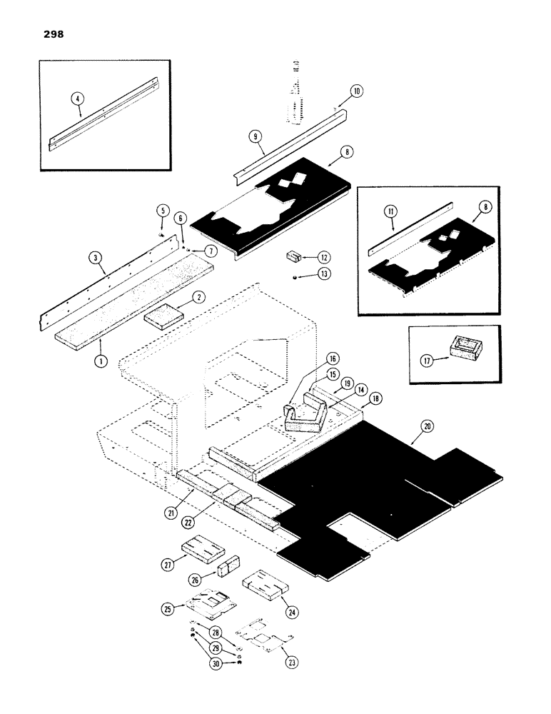 Схема запчастей Case IH 970 - (298) - INSULATION, PLATFORM (09) - CHASSIS/ATTACHMENTS