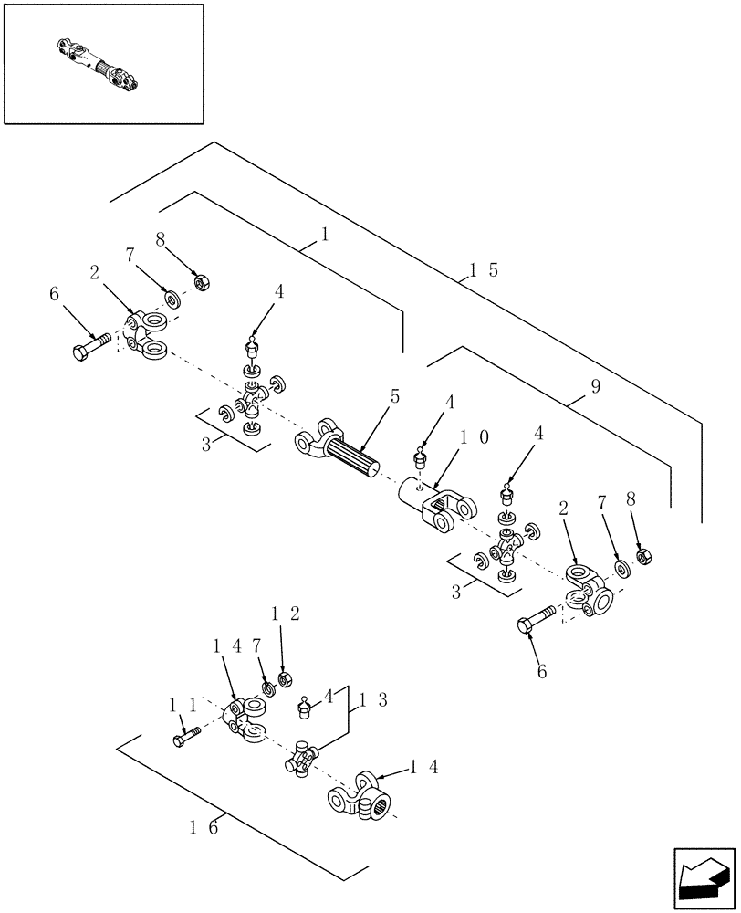 Схема запчастей Case IH HSX142 - (20.14.05[4]) - AUGER & SICKLE DRIVESHAFT (58) - ATTACHMENTS/HEADERS